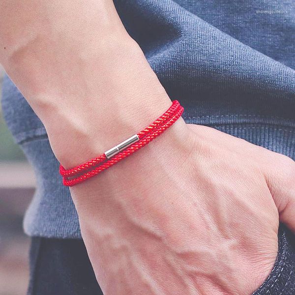 Braccialetti di fascino Braccialetto di corda rossa alla moda Braccialetto intrecciato fatto a mano multicolore Uomo Donna Bracciale di amicizia personalizzato Regalo di gioielli Yoga fortunato