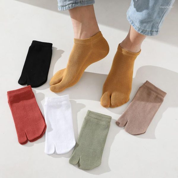 Herrensocken, 5 Paar, für den Sommer, atmungsaktiv, dünne Baumwolle, zwei Finger, kurze Röhre, reine Farbe, japanische geteilte Hausschuhe, zweizehige Socken, Geschenk