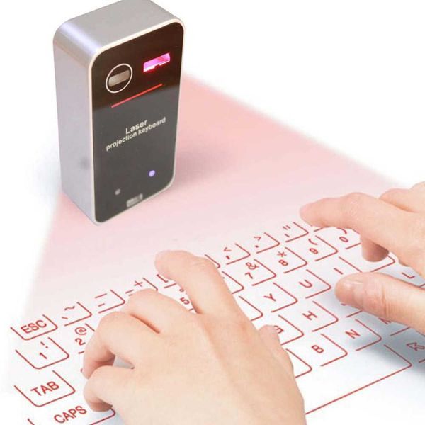 Tastaturen Tragbare Bluetooth Virtuelle Laser Tastatur Drahtlose Projektor Tastatur Mit Maus funktion Für iphone Tablet Computer Telefon G230525