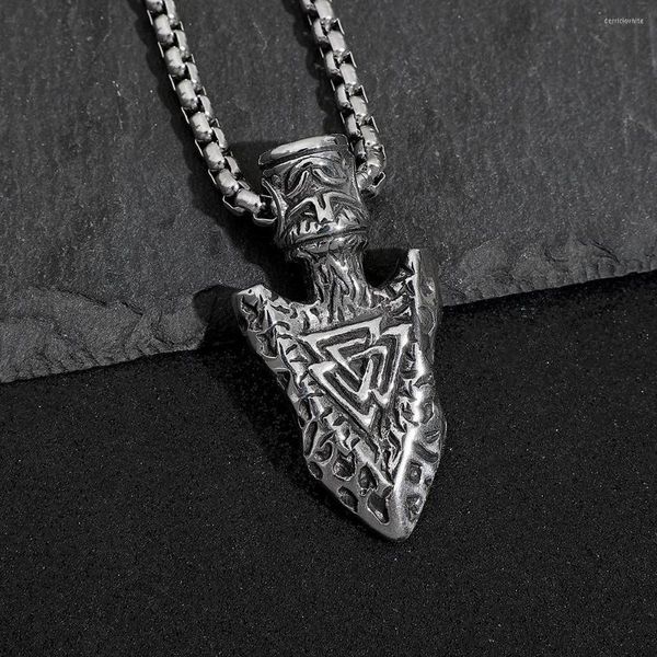 Anhänger Halsketten Vintage Viking Odin Dreieck Rune Edelstahl Hip Hop Rock Männer Halskette Hohe Qualität Schmuck Geschenk