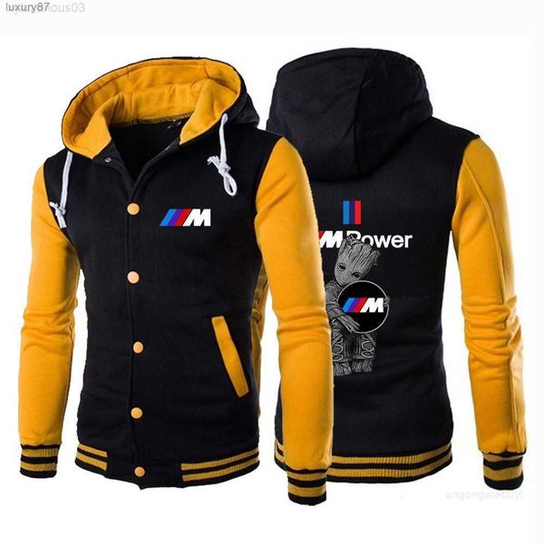 2023 BMW Motocross Baseball Justice Jacket Print Sportswear Men's Fall Capuz Fashion Slim Sweetshirt Hip Hop Supula