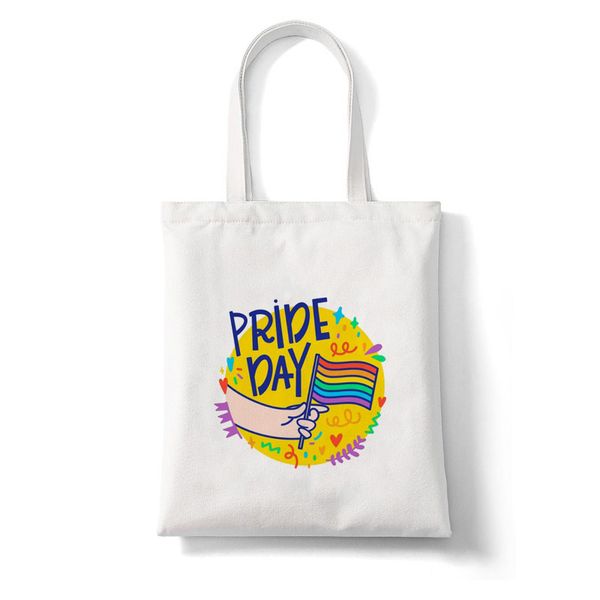 Rainbow LGBT Lesbian Sacos de orgulho gay que eu nem consigo pensar em sacolas de compras retas bolsa de ombro para mulheres e homens carteiras de carteiras