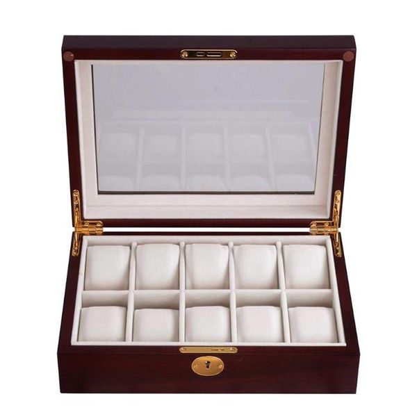Смотреть коробки Case Case Fashion Display Portable Wood Lightwight Luxury Jewelry Storage Anty Scratch Gifts Organizer Protective 206