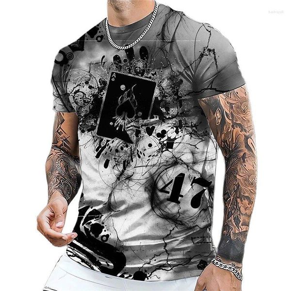 Magliette da uomo Summer Poker Graphic For Men Magliette a maniche corte allentate traspiranti Magliette causali Sport all'aria aperta T-shirt da uomo oversize 6XL