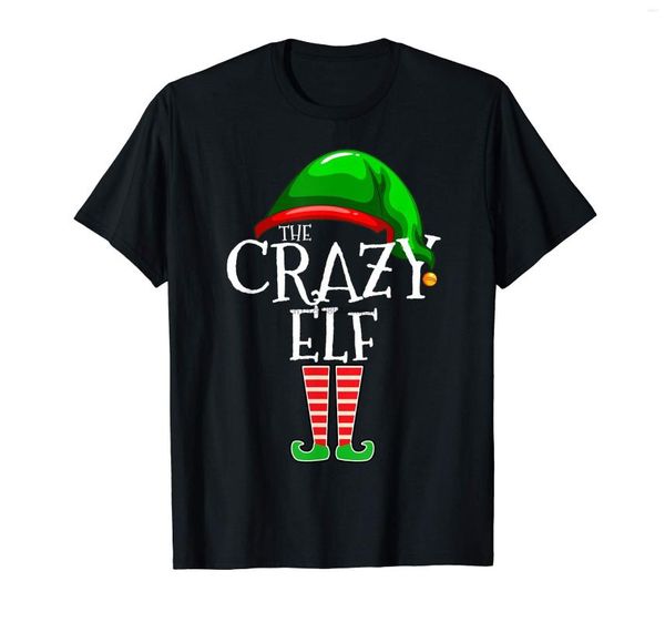 T-shirt da uomo The Crazy Elf Family Matching Group Regalo di Natale T-shirt divertente-T-shirt da uomo-nera(2)