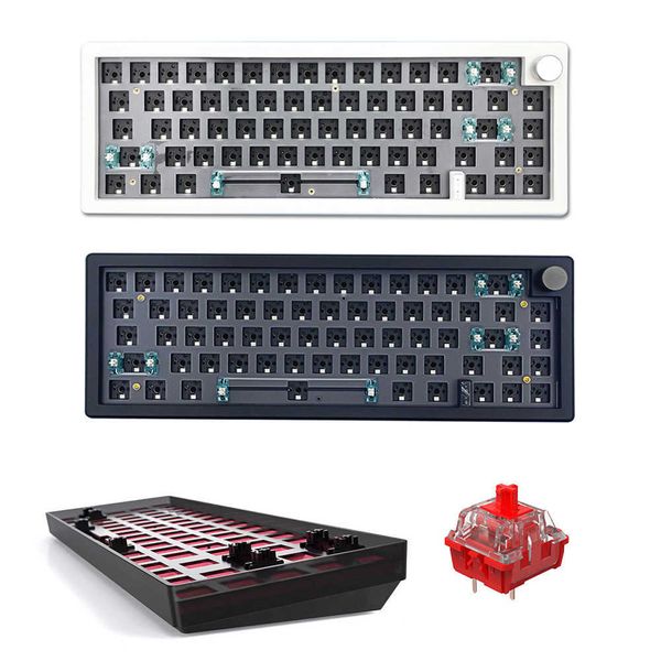 Teclados GMK67 Hot Swappable Mechanical Keyboard Kit Bluetooth 2.4g Sem fio 3 Modo Kit de personalização do teclado RGB LIGADA 67 TECHAS G230525