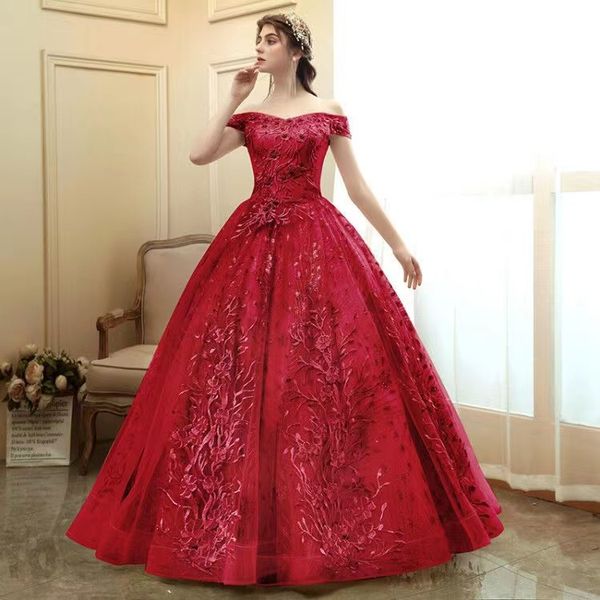 Arabische Brautkleider im Vintage-Stil mit Spitze, Herzausschnitt, Perlen, Ballkleid, Tüll-Brautkleider, Brautkleider, Spitzenapplikationen, 3D-Blumen, elegantes Brautkleid nach Maß 2023