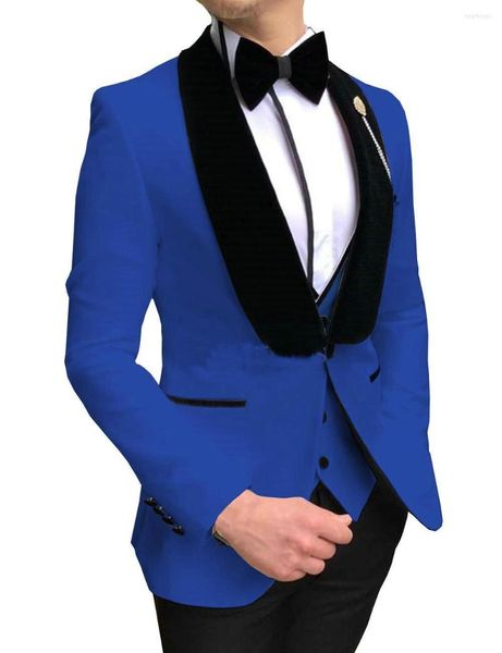 Abiti da uomo 2023 Ultimo disegno della mutanda del cappotto Royal Blue Completo da uomo Slim Fit 3 pezzi Smoking formale Sposo Matrimonio Prom personalizzato Terno Masculino