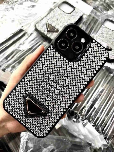 custodia per telefono Custodie per iPhone glitter di lusso 14 Custodia Pro max 13 12 11 Fashion Designer Bling Sparkling Rhinestone Diamond Jeweled 3D Crystal Women Back xinjing03