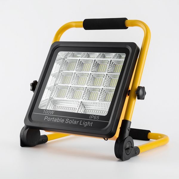 100W Güneş İşi Işık Taşınabilir LED Reflektör Spot Işığı USB Şarj Edilebilir Projektör Taşıyıcı SOS Acil Kamp Işık Güç Bankası