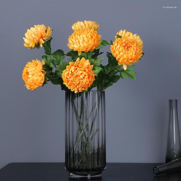 Dekoratif Çiçekler 58cm Yapay Ananas Chrysanthemum DIA10CM Çiçek Qingming Mezar Süpürme