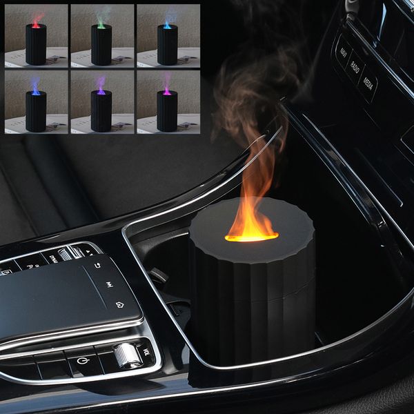 Óleos essenciais Difusores USB Flame Air Umidificador AROMA Difusor Ultrassônico Difusor de óleo essencial com LED Purificador de ar de carro da noite LED 230525