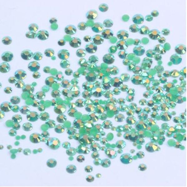 Resina strassões Emerald AB 500/1000pcs 2-6mm redondo redondos de diamantes não quentes de diamantes para fixo para vestidos de noiva artesanais de tecido