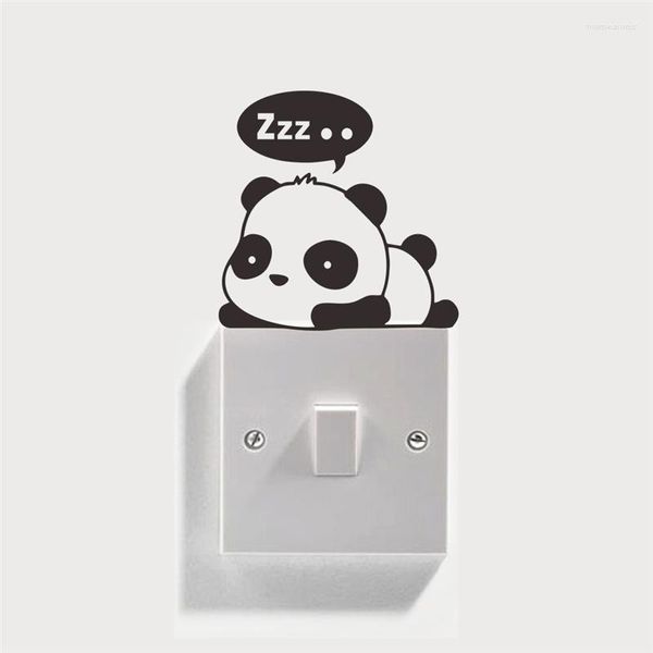 Adesivos de parede 3 Funny Panda Switch Cartoon Decoration 351. DIY Adesivo de Parede Decal