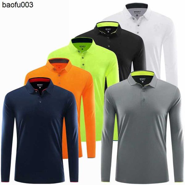 Erkek Tişörtler Uzun Kollu Spor Polo Gömlek Erkek Fitness Tişört Spor Salonu Tshirt Spor Giyim Kuru Uyum Çalışıyor Hızlı Kuru Tenis Golf Gömlek Egzersiz Üst J230526