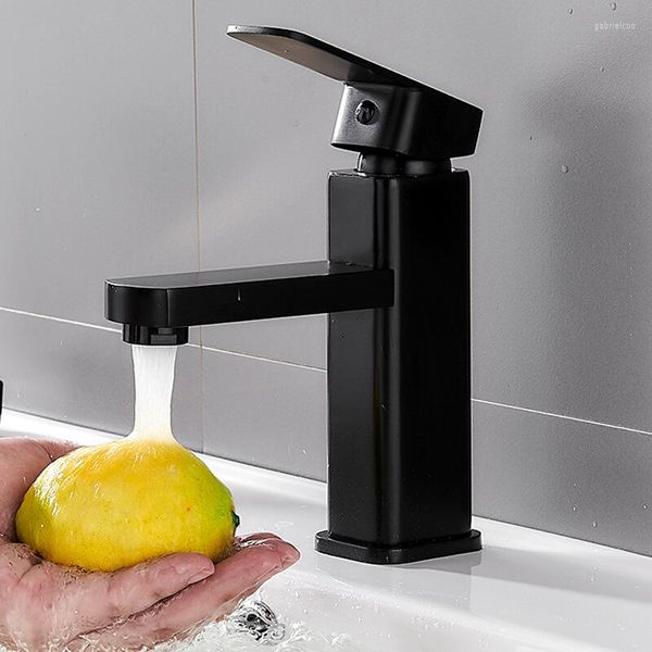 Rubinetti per lavabo da bagno Rubinetto per lavabo da appoggio e miscelatore freddo Lavabo nero con tubo flessibile