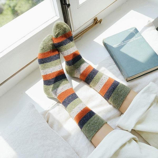 Frauen Socken 2023 Mode Herbst Lange Gestreiften Mädchen Korea Punkte Farbe Atmungs Casual Baumwolle Dame Hohe Qualität