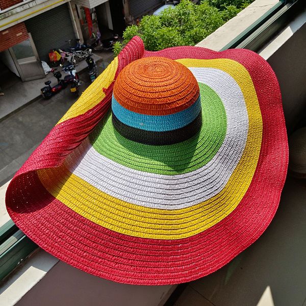 Широкие шляпы ковша радужная полосатая полосатая полоса большая краса