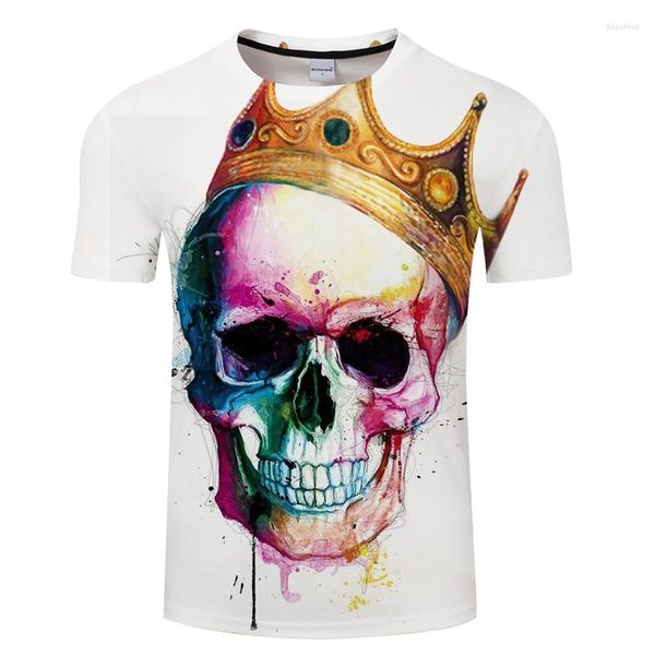 T-shirt da uomo Cartoon Cranial Crown T-shirt stampata 3D T-shirt uomo e donna estate manica corta girocollo