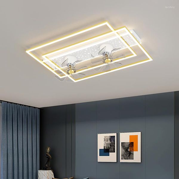 Kronleuchter 2023 Kronleuchter mit Ventilator für Wohnzimmer Schlafzimmer Home Lichter Moderne LED-Deckenleuchte Fernbedienung Helligkeit Leuchten