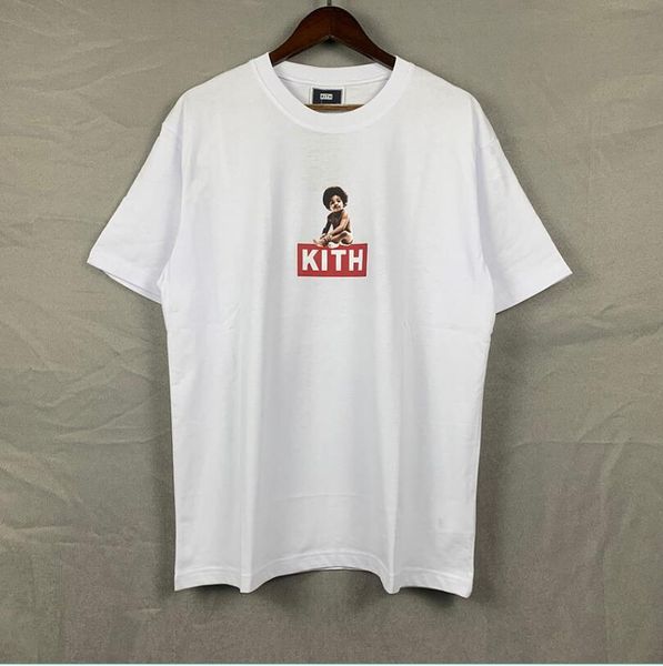 High streetMen's Camisetas KITH Street View Impresso de manga curta Mulheres Homens Telha para homens e mulheres Tee Tops de algodão