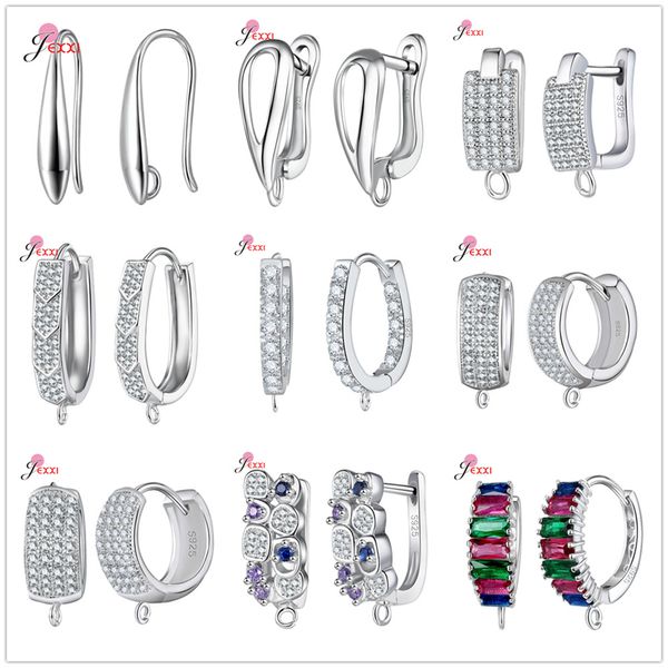 Semplici ganci per orecchini in argento sterling 925 per le donne Orecchini fai-da-te Orecchini per gioielli Creazione di accessori per fermagli