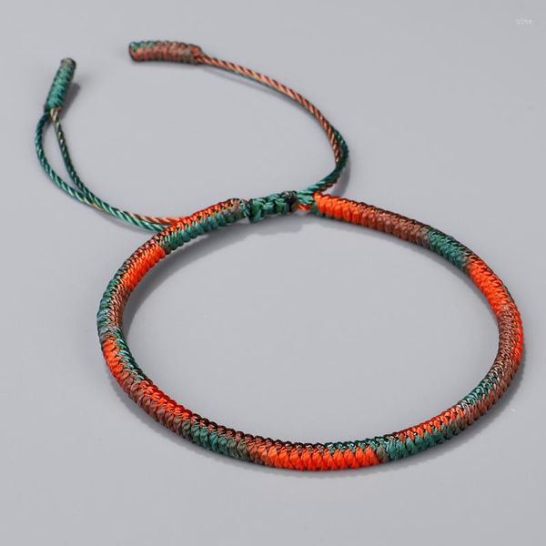 Bracelets de charme tibetano budista budista nós tem feitos de sorte para mulheres homens budismo braided gradiente bangle jóias
