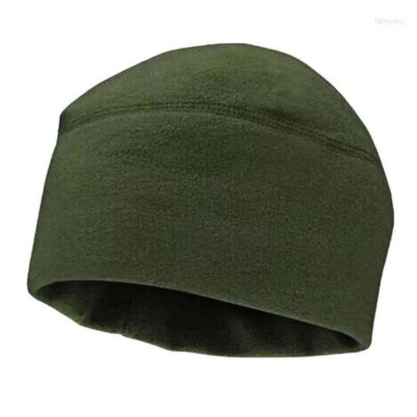 Berretti Uomo Unisex Inverno Tinta unita Morbido Caldo Berretto da orologio Polar Fleece Cappello da berretto da esercito militare ispessito Antivento Resistente all'aperto