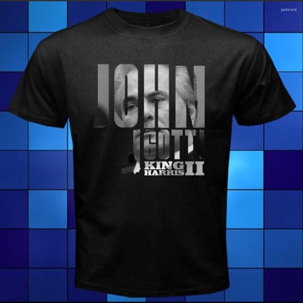 Camisetas masculinas John Gotti Mafia King Harris II Black T-shirt Size S M L XL 2xl 3xl Casual Roupas Cotton Cotton
