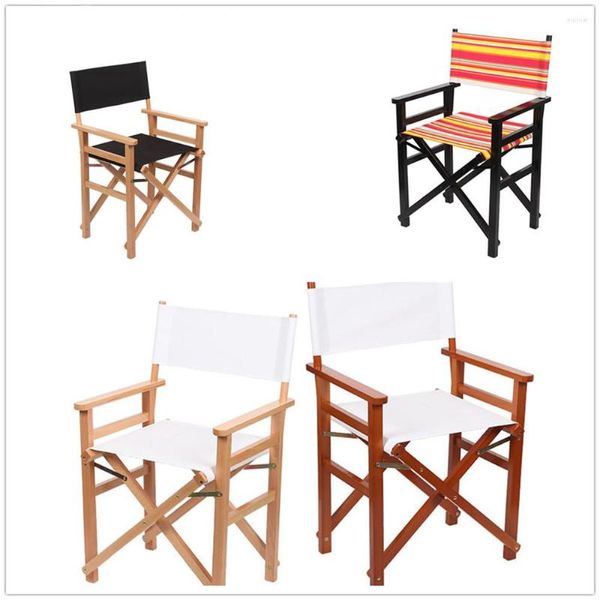 Stuhlhussen 1pc Casual Directors Stühle Abdeckung Ersatz Leinwand Einfache Solide Sitz Set Outdoor Garten QLY9356