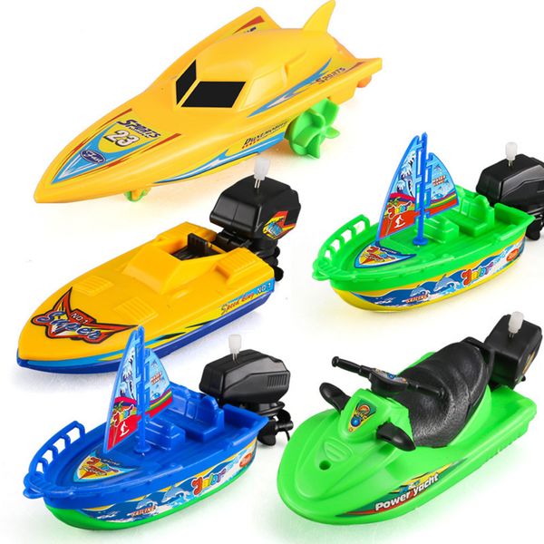 Badespielzeug 1 Stück Schnellboot Schiff Wind Up Float In Wasser Kinderspielzeug Klassisches Uhrwerk Winter Duschbad für Kinder Jungen 230525