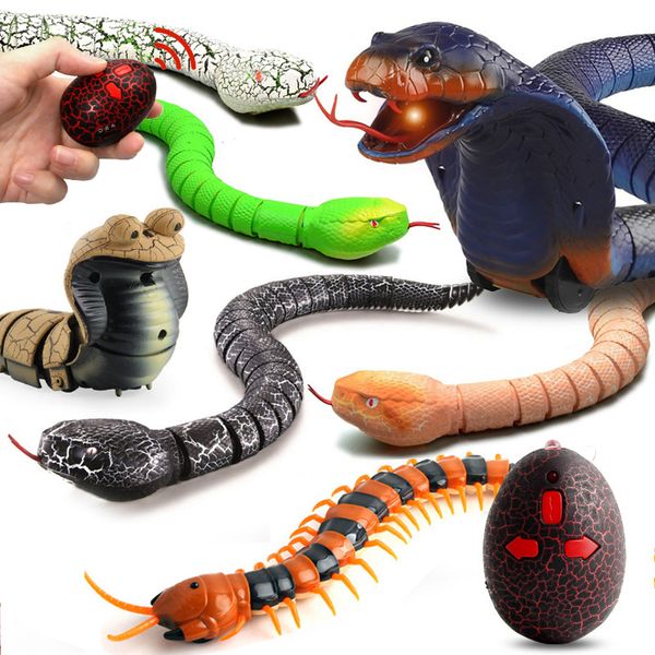 Electric/RC животные RC Snake Robots Toys для детей мальчики Дети девочка 5 6 7 8 -летний подарок с дистанционным управлением моделирование розыгрыши. Электрическая кобра 230525