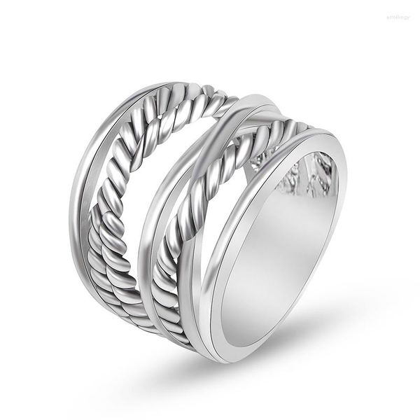 Ringos de cluster Jade Angel Angel Branco Brass Twisted Twisted Casosver Collection Ring For Mull Men Menislish chic Design Jewelry Acessório