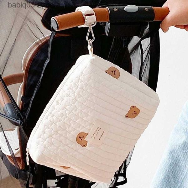 Bolsas de fraldas desenho animado urso organizador de bebê mulheres viagens portáteis Bolsa de maquiagem cosmética higiene pessoal para bolsa de armazenamento de moedas de caixa T230526