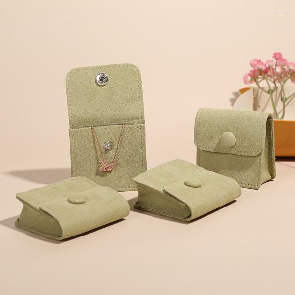 Bolsas de joalheria bolsas de giro de microfibra tipo de presente 6x6cm portátil anel de anel de armazenamento portátil Branqueamento de pulseira de pulseira de pulseira embalagem