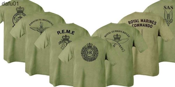 Erkek Tişörtleri Hmrc para REME RGR RMC Sas Re Ordu Tişörtleri Erkekler Sıradan Tee ABD Boyutu S-3XL L230520 L230520