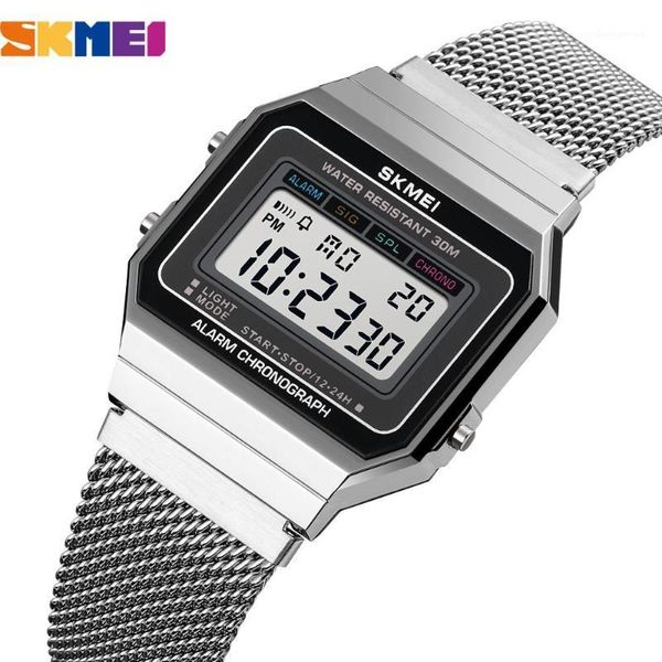 Armbanduhren Marke LED Männer Digitale Uhren Uhr SKMEI Top Luxus Stoppuhr Frauen Armband Stilvolle Männliche Elektronische Relogio Homme