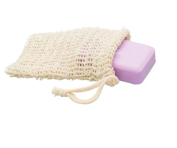 Esfoliante naturale Mesh Sapone Saver Scrubbers Sisal Sapone Savers Bag Spazzole da bagno Spugne Scrubber Saponi Pouch Holders