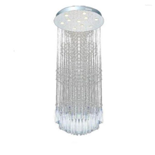 Lampadari D60 H150cm Round Modern Crystal Drop Rain Light Lampadario a LED Large El Villa Project Lights Contemporary