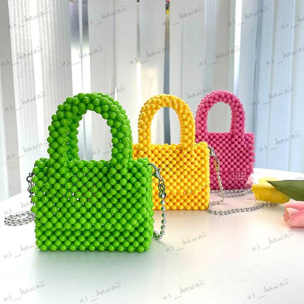 Bolsas noturnas de verão Novo designer de bolsas de miçangas cor de doce Mini bolsa de bolsa personalizada Bolsa de batom de festas de batom de fêmea Bolsa Bag 2022 T230526