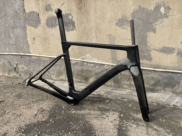 Auto-LKW-Racks Modell T47 Ostro Vam Vollschwarz glänzender Rahmensatz Carbon-Fahrrad-Straßenrahmen mit Gabel-Sattelstützen-Klemme-Headset mit 32C-Scheibenbremse 230525