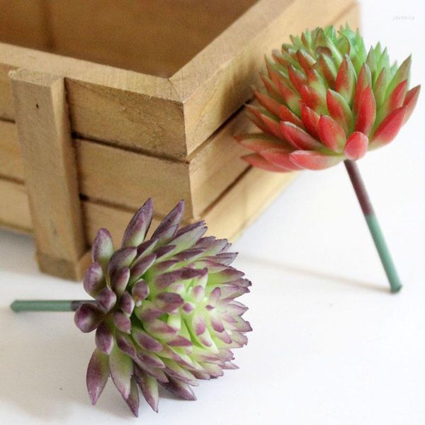 Fiori decorativi Mini piante grasse viola Fiore Piante artificiali Bonsai Casa Giardino Vaso Decor Decorazione di nozze Artigianato Accessori fai da te