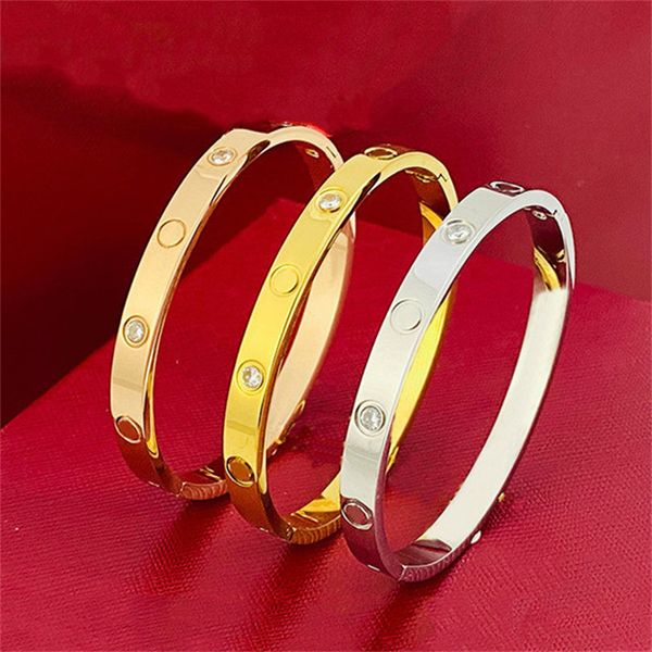 Moda amor pulseira pulseira mulheres homens unisex ouro manguito prata rosa banhado cristal pulseiras todos os dias acessórios cjeweler 316l aço inoxidável nunca f