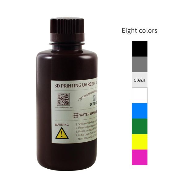 Vescando geeetech 3d impressão 500g UV resina de cura lavável preto/branco/cinza/vermelho/verde/pele para LCD SLA UV Photon Photon S/Aklaid