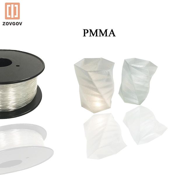 Scannen von PMMA -Filament Zovgov 3D -Drucker 1,75 mm 1 kg Druck konsumierbares Acrylmaterial hohe optische Transparenz hohe Permeabilität