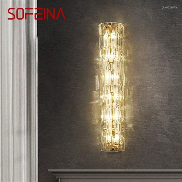 Lampada da parete SOFEINA Postmodern Crystal Lights Gold LED Luxury Brass Modern Bedroom Fixtures Appliques Decoration