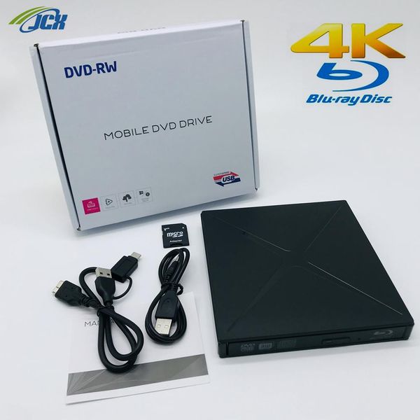 Приводит новый ноутбук мобильный DVD -диск Bluray 4K Player Bdre Burner Windows/Mac OS Dual System, совместимая с внешними дисками