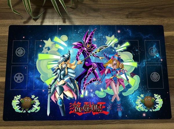 Almofadas YuGiOh Dark Magician Girl TCG Mat Anime Girl Trading Card Game Mat CCG Duel Playmat Mouse Pad Desk Play Mat Free Bag