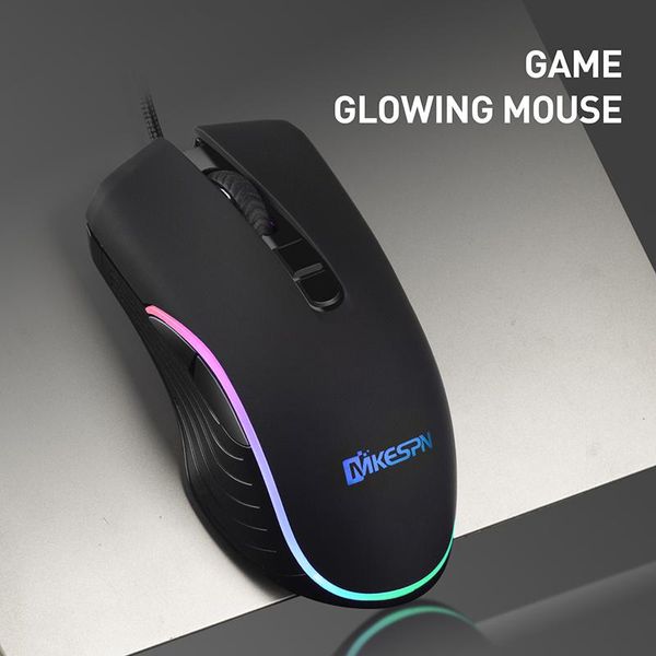 Mouse com fio RGB Gaming Mouse 7200DPI 7 botões com fio Macro Definição Mouse para jogos de computador para desktop laptop mouse ergonômico para jogos