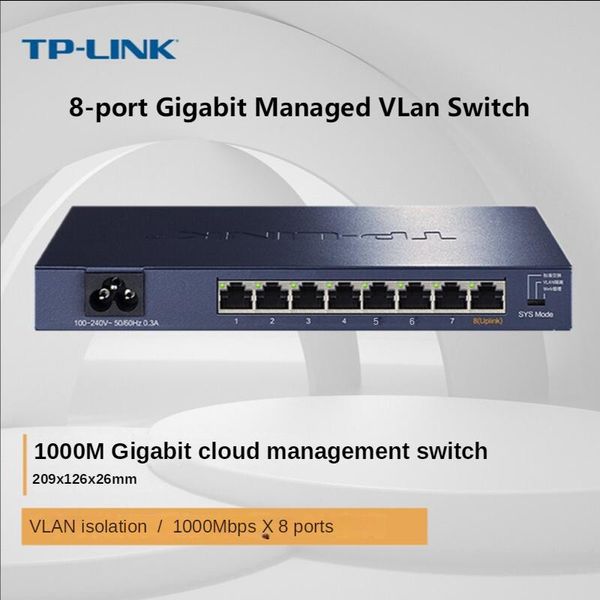 Switchs TPLINK originale SG2008 8Port Gigabit Vlan Managed Switch 8x1000MBPS Ethernet ad alta velocità Aggregazione